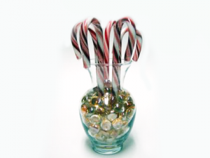 how to decorate candy cane centerpieces