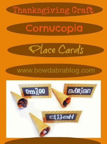diy thanksgiving crafts - cornucopia place cards