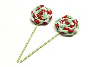 Cute Holiday Ribbon Lollipop Wands
