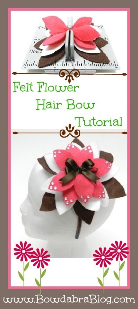 Felt Flower Hair Bow