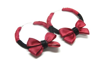 Ribbon Wrapped Hoop Earrings with Bow