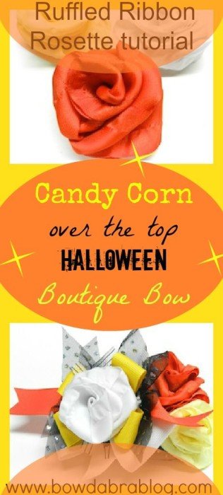 How to Make Over the Top Halloween Boutique Bow with Ruffled Ribbon Rosettes