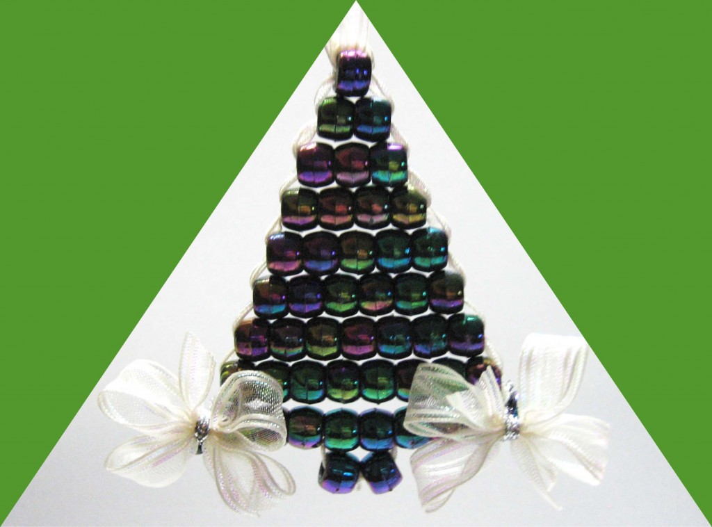 Easy and fun to make ribbon and bead Christmas ornaments