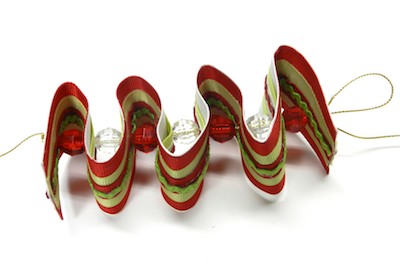 Make ribbon candy ornaments