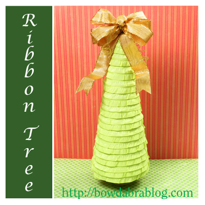 Create Ruffled Ribbon Bow with Christmas Tree