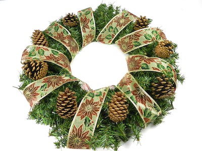 Pine Wreath bow tutorial
