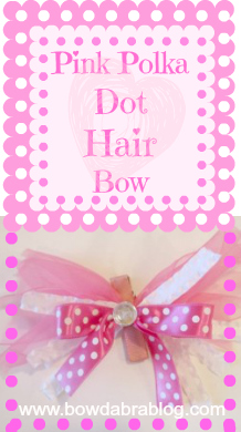 Pink Polka Dot hair Bows