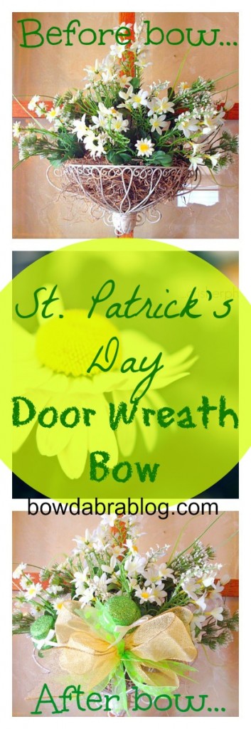 St. Patrick's Day Door Wreath Bow