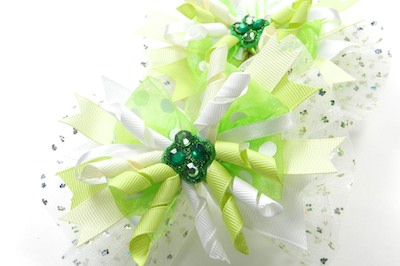 St. Patrick’s Day boutique bow with tulle