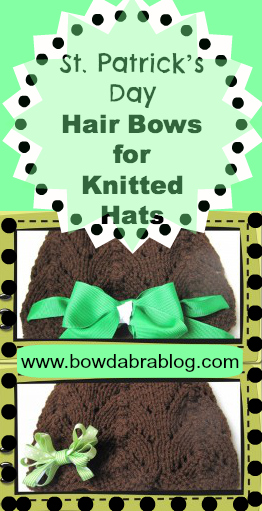 St. Patrick's Day Hair Bows for Knitted Hats