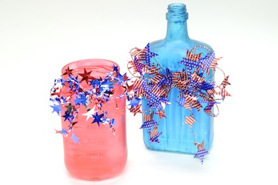tinted glass jars for 4th of July