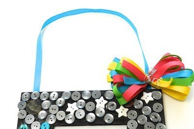 Kids Craft Button Mosaic Picture Frame 18