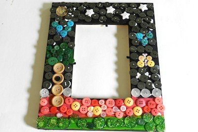Kids Craft Button Mosaic Picture Frame 8