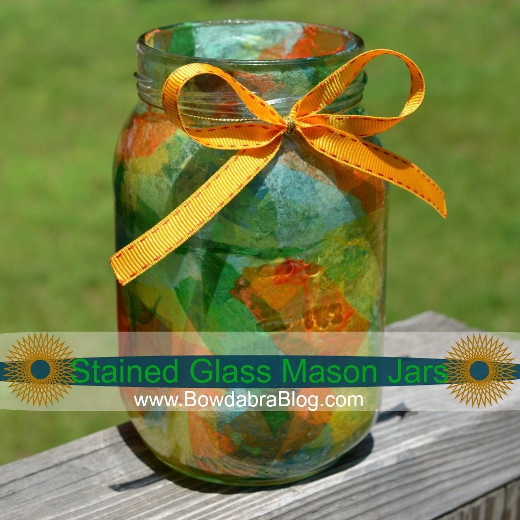 Kids Craft Make Stained Glass Mason Jars Bowdabra