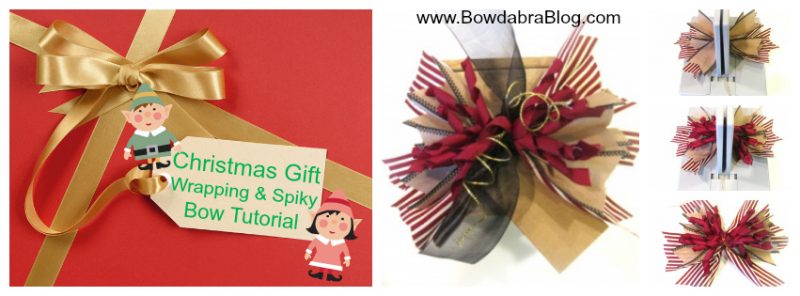 Christmas Gift Wrapping & Spiky Bow Tutorial