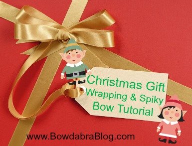 Handmade Christmas Gift Wrapping Bowdabra Spiky Bow