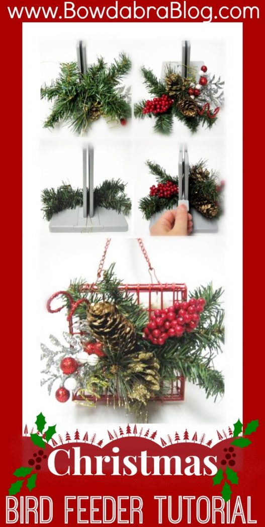 Christmas Bird Feeder holiday Gift with Bowdabra Bow
