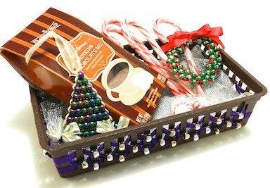 DIY Holiday Christmas Basket with Ribbon