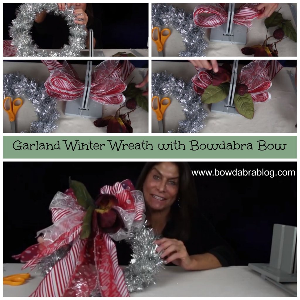 Garland Winter Wreath with Bowdabra Bow
