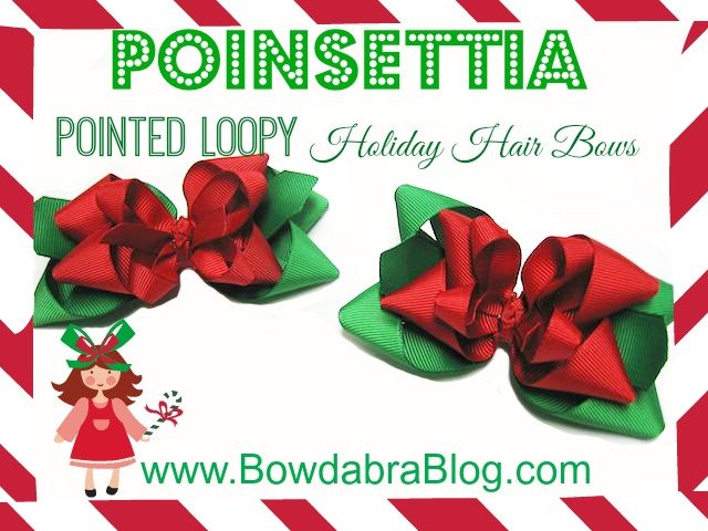 Poinsettia Pointed Loopy Bowdabra Hair Bows