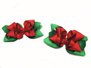 Christmas Pointed Loopy Holiday Hair Bows