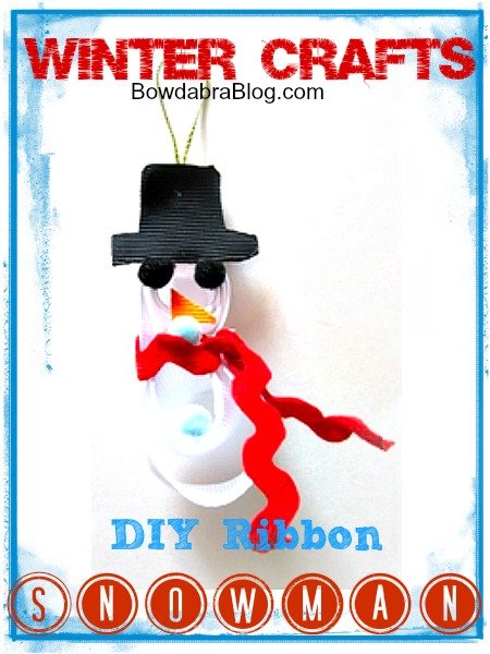Winter Crafts Ribbon Snowman