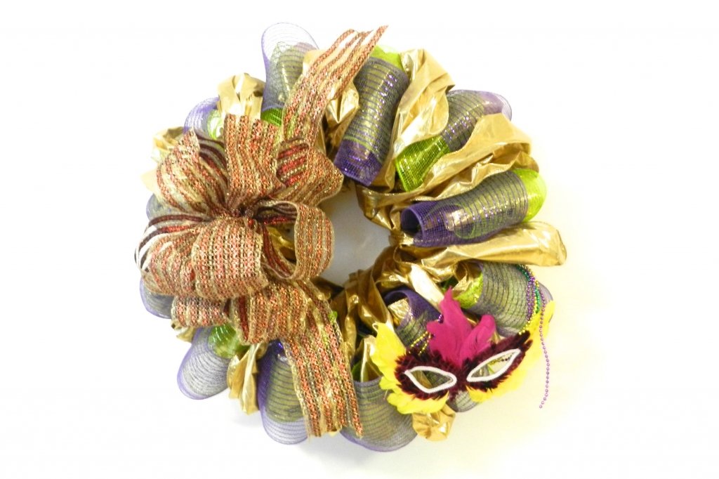 Mardi Gras Wreath Tutorial with Bowdabra Bow