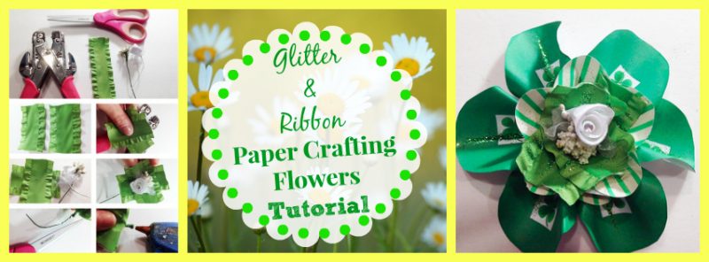 Glitter and Ribbon Paper Flowers fb