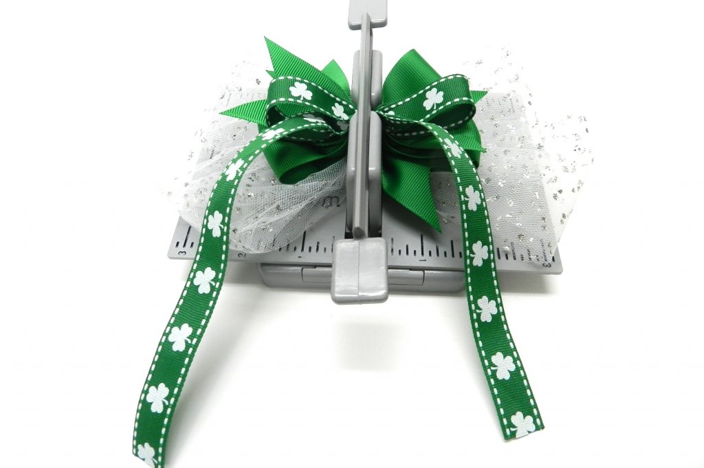 St. Patrick's Day Hair Bow with Long Ribbon Tails