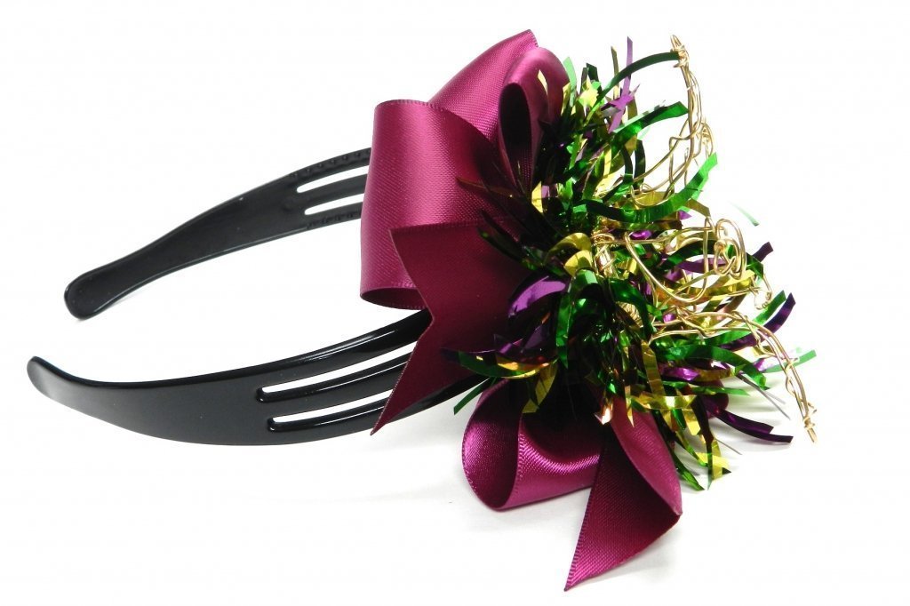 Mardi Gras Crown Fascinator with Bowdabra Bow