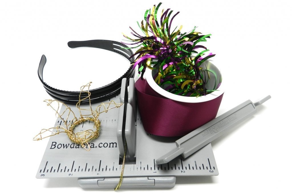 Mardi Gras Crown Fascinator with Bowdabra Bow