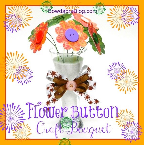 Flower Button Craft Bouquet
