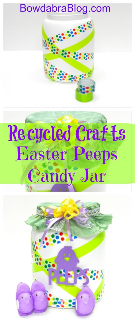 Recycled Crafts Easter Peeps Candy Jar