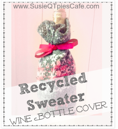 Recycled Sweater Wine Bottle Cover 