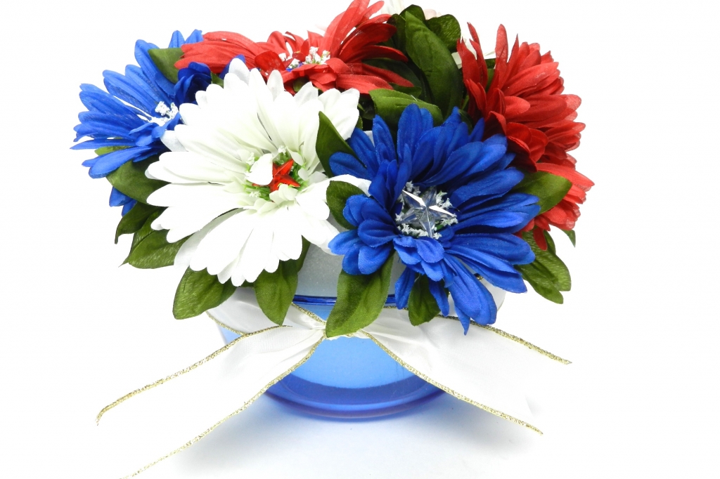4th of July Centerpiece with Bowdabra ribbon