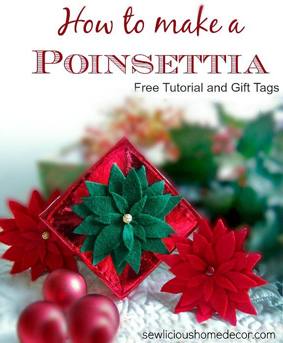 Felt Poinsettia with Gift Tags