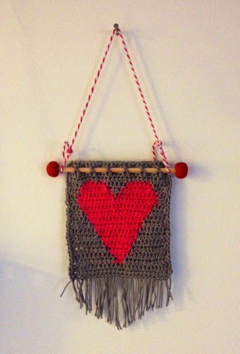 Crochet Heart Banner