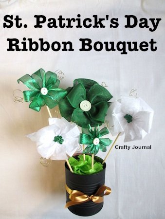 DIY St. Patrick's Day Ribbon Bouquet Tutorial