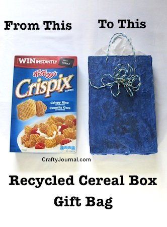 Gift Bags from Recycled Cereal Boxes by Crafty Journal