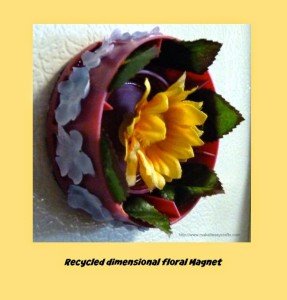Recycled Dimensional Floral Magnet