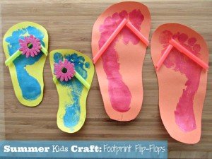 Summer Kids Crafts - Footprint Flip Flops