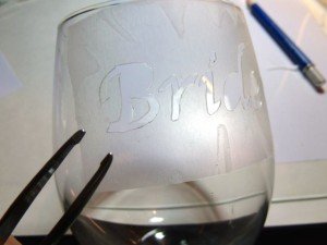 Etched wine glasses