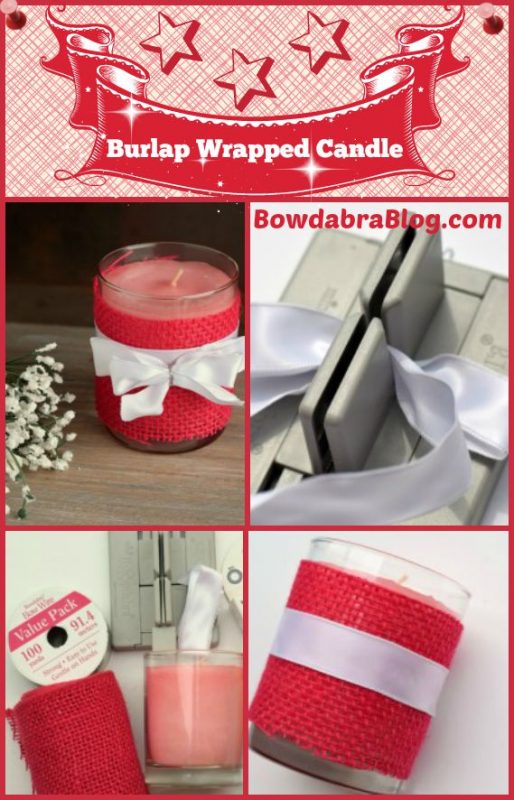 Burlap Wrapped Candle