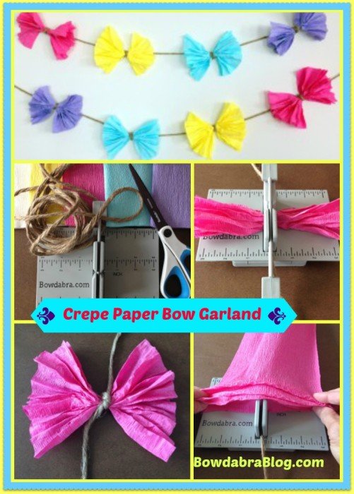 Crepe Paper Bow Garland