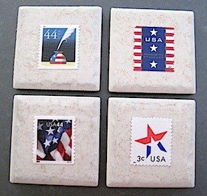 Patriotic Postage Stamp Magnets