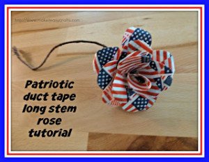 Patriotic duct tape long stem rose