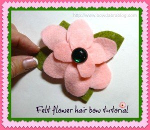 felt flower hair bow