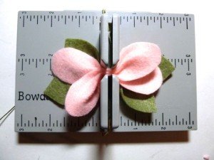felt flower hair bow