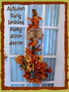Autumn twig broom swag door décor