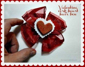 how to make hair bows - Valentine cork heart 